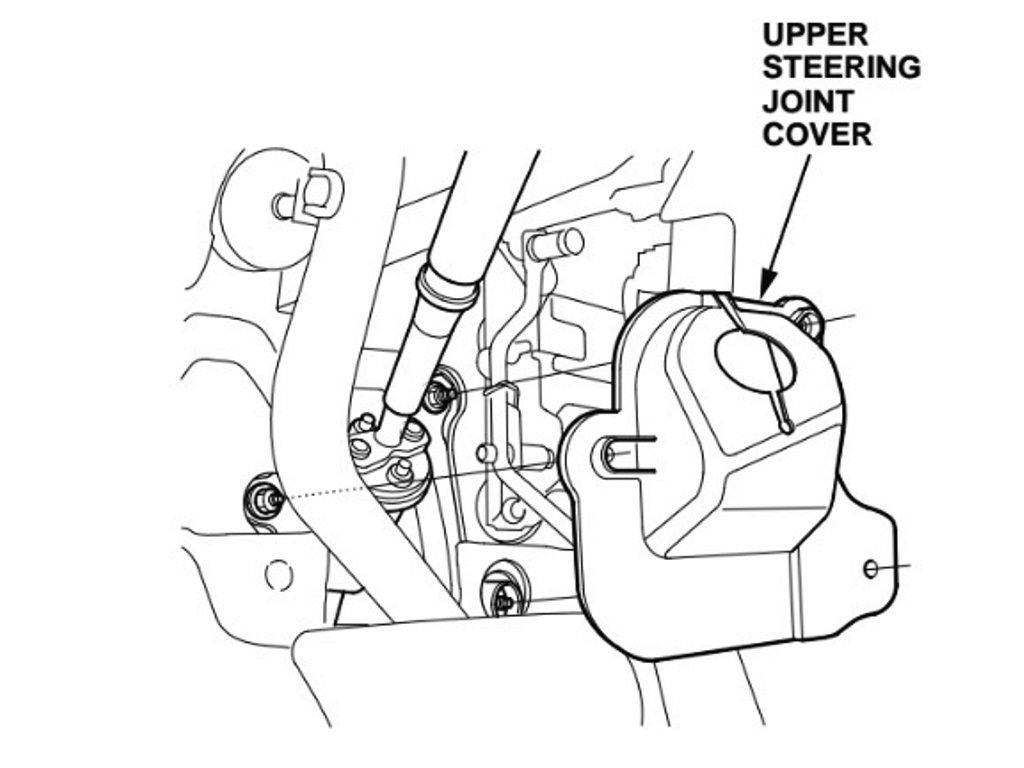Remove the lower steering joint cover