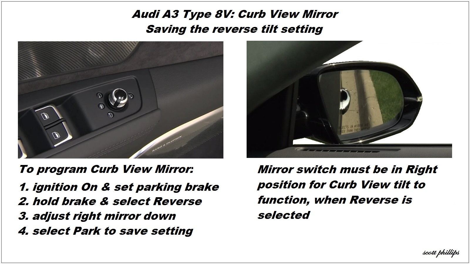 Curb View mirror tilt in reverse