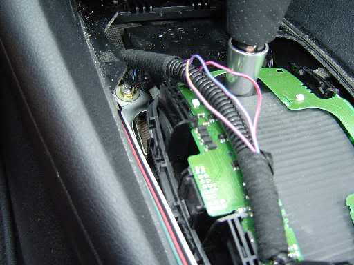 Running wires for tiptronic selector