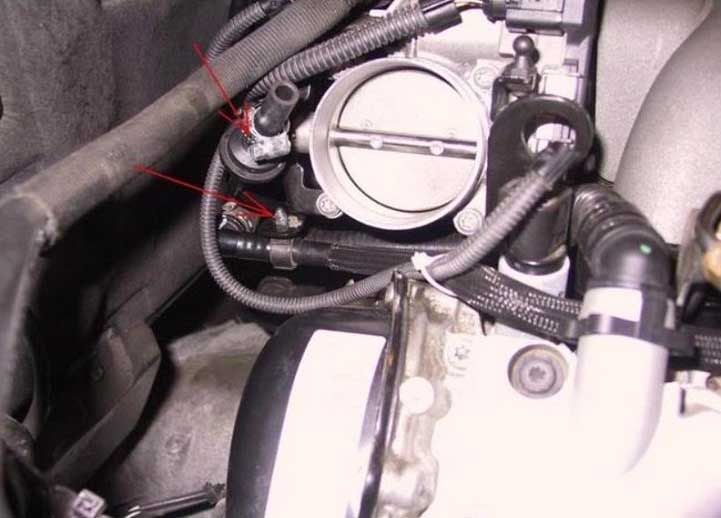 Removing brake booster hose on Audi A6 C6