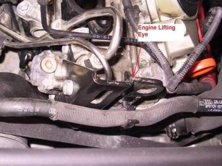 remove lifting bracket from left cylinder head