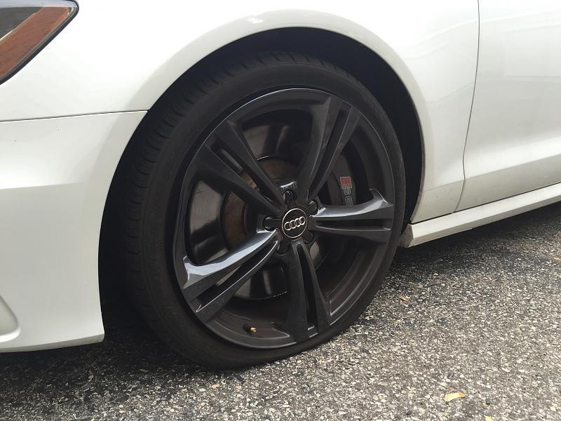Flat tire on Audi