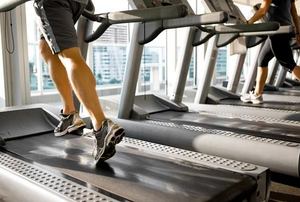 Running on treadmill