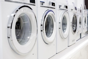 washing machines lined up in a row