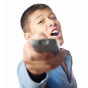 image of man with remote. 