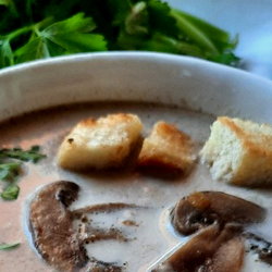 Bowl of home made mushroom soup