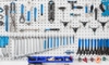 tools organized on a pegboard