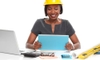 woman with technical and construction equipment