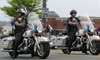 Two policemen on motorcycles
