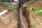 sewer lines leading from the house