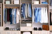 neatly organized closet