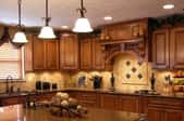 A kitchen with cabinets.