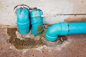 aqua colored pvc pipes