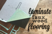 Laminate flooring planks with the words 