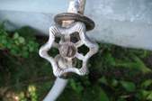 An outdoor water faucet
