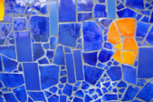 blue and yellow mosaic tile