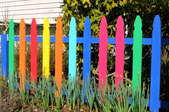 Multi-colored garden fence
