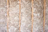Insulation in the walls of a home.