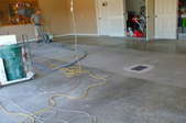 finishing a concrete floor in a large room
