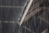 home roof in heavy rain