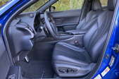 interior of the front of a blue car