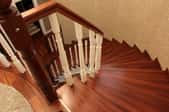 Wooden spiral stairs.