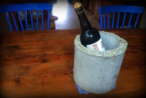 A concrete wine chiller.
