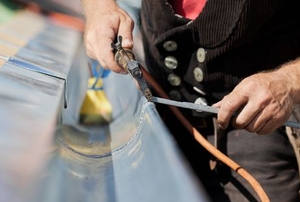 sheet metal roofing flashing under gutter