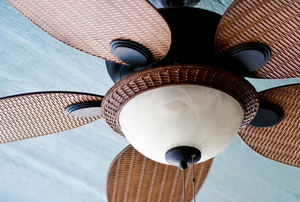 a natural material ceiling fan