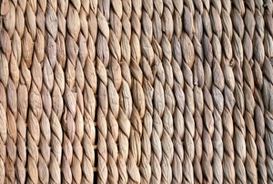 A woven rug.