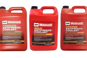 three red bottles of coolant