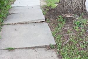 a concrete sidewalk