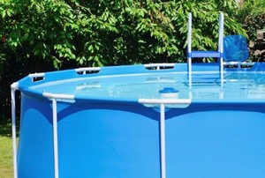 Blue above-ground pool