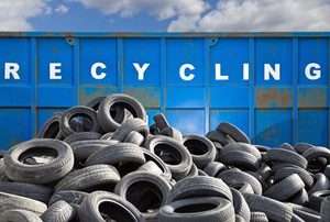 Recycling business container and tires