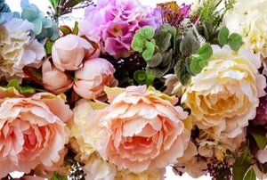 beautiful flower garland with roses