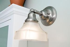 Sconce light with clouded shade