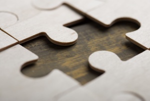 A wooden jigsaw puzzle.