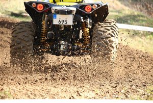 an ATV in the mud