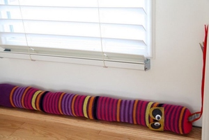 A draft stopper snake made with a sock.