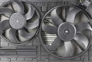 two radiator fans
