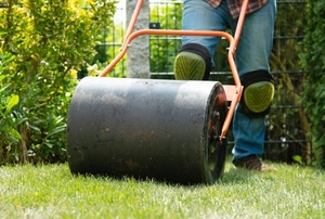 lawn roller on grass