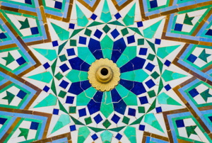 bright colorful zellige tile pattern