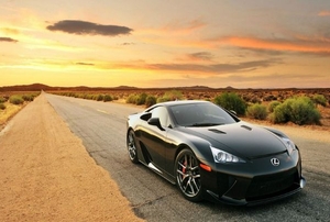 A car on a road.