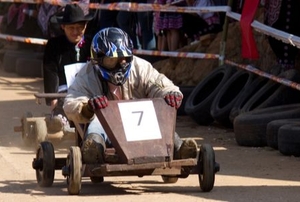 a person in a Go Kart