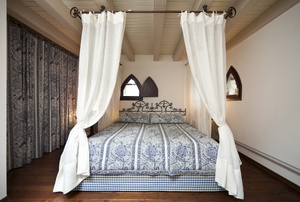 A canopy bed.