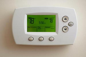 A close-up of a thermostat.