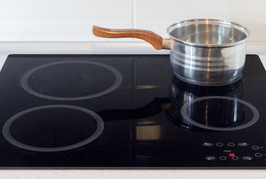 pot on a glass stove top
