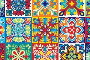 tiles with colorful patterns