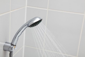 water spraying from a shower head