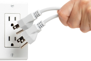 unplugging cords from outlet